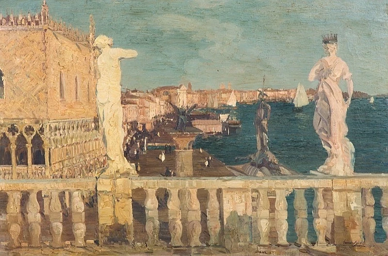 Venezia con il Canal Grande e il Palazzo Ducale, visti dalla Biblioteca Nazionale Marciana